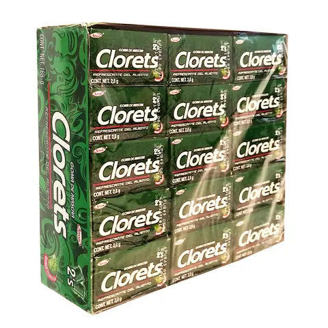 Clorets Mint Flavored Mexican Gum Candy Chicle 60 Pieces