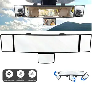 15" Rear View Mirror with Baby Mirror,Car Panoramic Rearview Mirrors Extender,Clip on Large Wide Angle Rear View Mirror for Truck Car and SUV