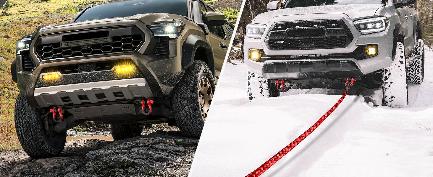 Nilight 2 Pack Demon Front Tow Hook Mounting Bracket Compatible with 2009-2013 2014 2015 2016 2017 2018 2019 2020 2021 2022 2023 Toyota Tacoma (Not Include D-Ring Shackle), Bracket Replacement