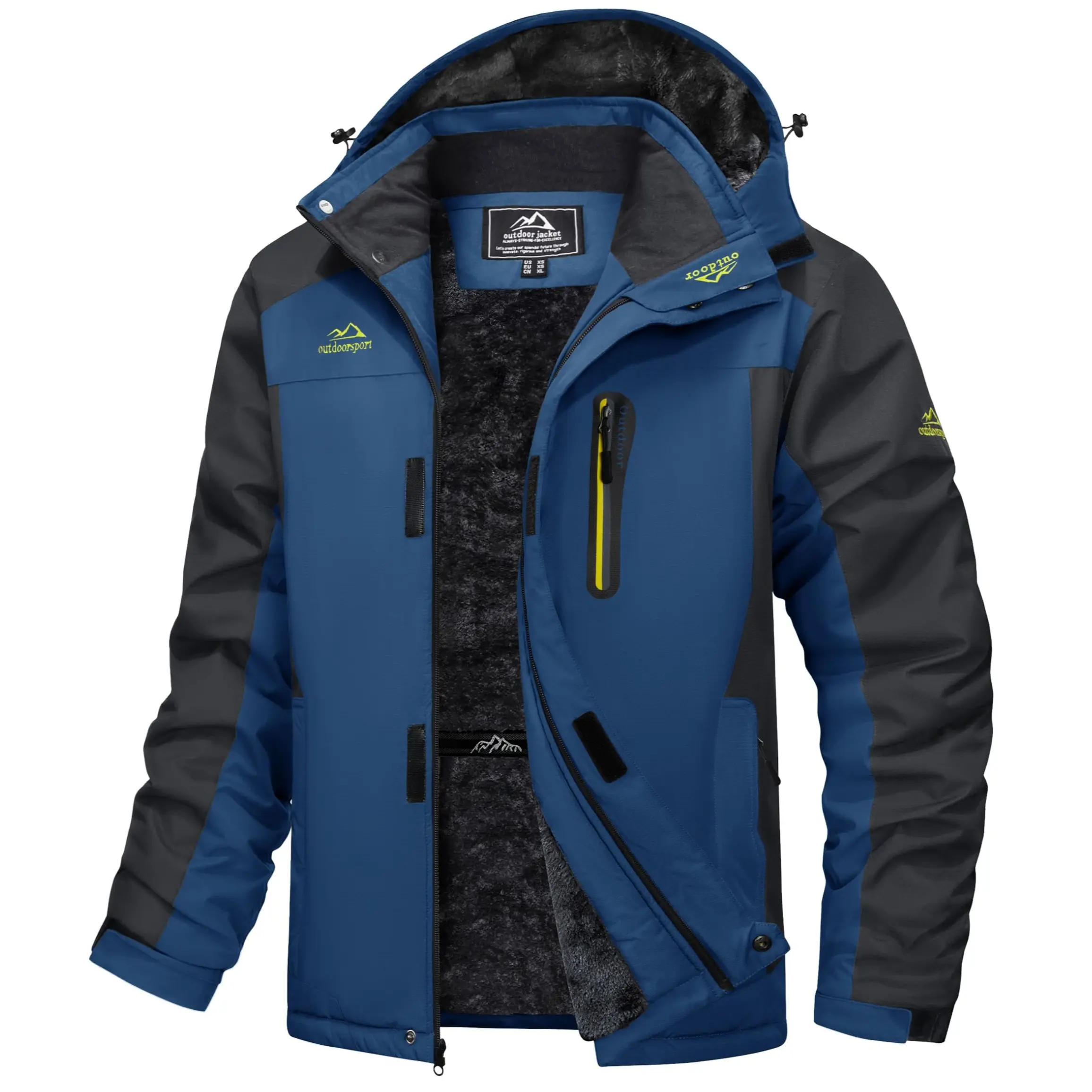 MAGCOMSEN Men's Winter Ski Jacket - Waterproof Snowboard Parka with Fluffy Fleece Heat, Hooded 5-Pocket Carry for Phone+Wallet Stash, Warm Fleece Core, Jackets, Mensfashion, Long Sleeves, Male Fit, Polyester, All-Purpose Men's Fleece Jackets