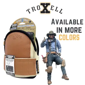 TROXELL USA SuperSoft Leatherhead Kneepads - Heavy-Duty Synthetic Rubber Knee Protection for Carpet Installation