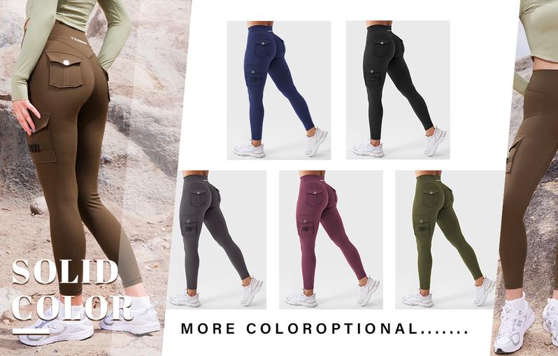 YEOREO Leggings with Pockets for Women Charm Leggings Workout Leggings for Women V Cross Waist Butt Lifting Gym Yoga activewear exercise walking Sports Bottoms Fitness Training Pant