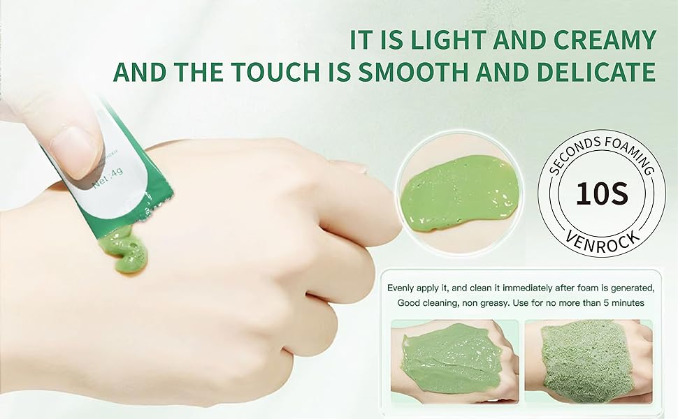 12PCS Centella Asiatica Bubble Face Mask, Centella Bubble Clay Mask for Blackhead Removal Deep Purifying and Moisturizing Pore Cleanser Individually Packaged, 10 Seconds to Foam