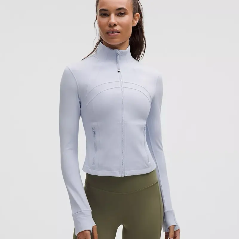 Lululemon Women's Define Cropped Nulu Jacket in Serene Blue - Contemporary Outerwear for Chic Casual Outfits & Sportswear, Minimalist, Gym Ootd