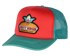 The Simpsons Hat Krusty Burger Dozens Sold Embroidered Adult Mesh Back Snapback Baseball Cap Hat OSFM