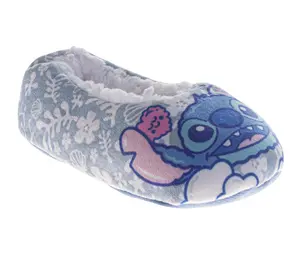 Disney Stitch Slippers for Girls  Stitch Design Blue Warm Soft Fleece Padded Sole (Toddler / Little Kid)