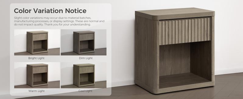 SICOTAS Night Stand with Drawer Storage Bed Side Table End Table 22.7"x 15.4" x 24.1" Large Modern Wide Bedside Stand Mid Century Night Stands for Bedroom Living Room Sofa Couch Office Minimal