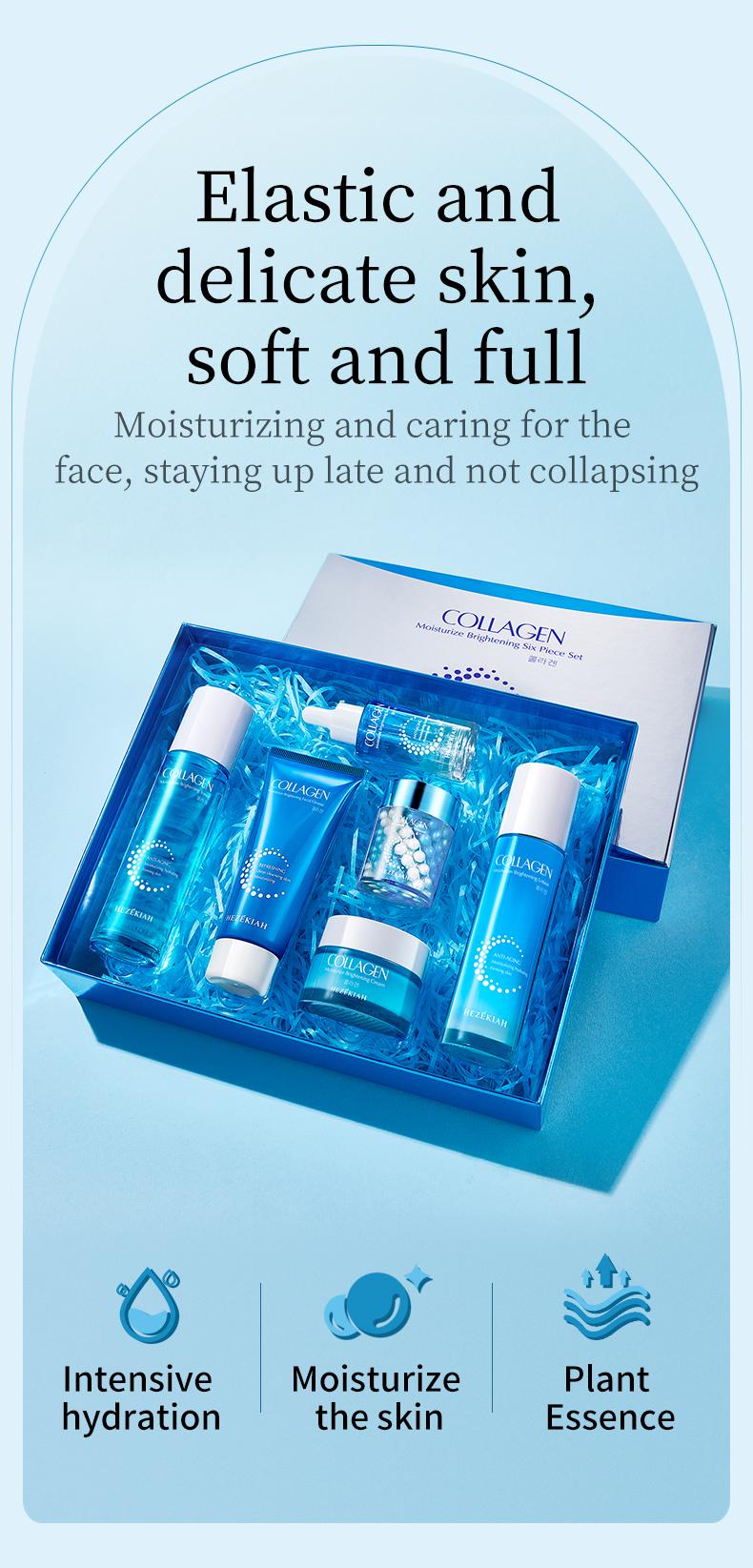 Collagen Moisturize Anti-Aging Six Piece Set,Anti-Aging Moisturizing Hydrating,Skin Care kits,Firming Skin