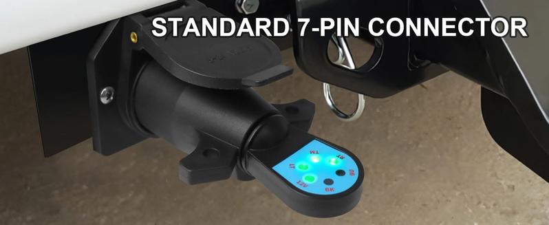 DIBMS 7 Pin Trailer Plug Tester, 7 Way Wiring Tester for RV, Round Trailer Light Tester for Truck, Pickup, Towing, Tow Wire Brake Blade 12V Connector DIBMS 7 Pin Trailer Plug Tester, 7 Way Wiring Tester for RV, Round Trailer Light Tester for Truck, Pickup, Towing, Tow Wire Brake Blade 12V Connector