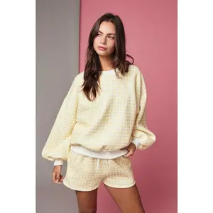 Gingham Top and Shorts Set Yellow