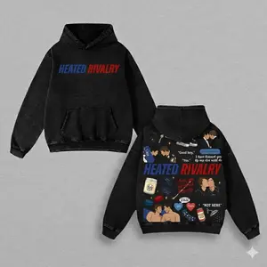 Heated Rivalry Hollanov Washed Hoodie – Two-Sided Hockey Romance Graphic Hoodie, 24/81 Fan Art Design, Oversized Streetwear Pullover for Romance Book Lovers & Hockey Fans
