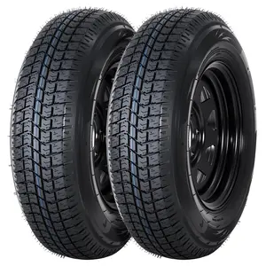 Garvee 2-Pack Trailer Tire On Rim ST205/75D14 Trailer Tires and Wheels 5 Lug Trailer Tires with 14In Rims Load Range C 6PR Black