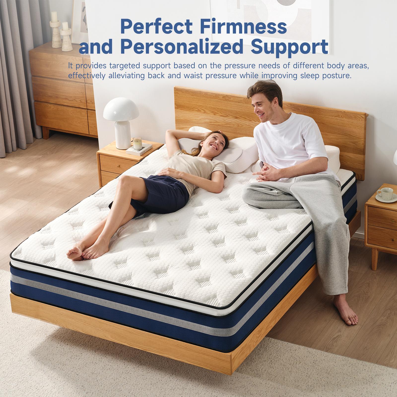 10/12 Inch Twin Full Queen Hybrid Mattress,Memory Foam and Individual Pocket Springs,Hybrid Mattress Medium Firmness for Pressure Relief, Motion Isolation & Support,Lumbar Support,CertiPUR-US Certified,Comfortable Sleep,Boxed mattress,Mattress Outlet