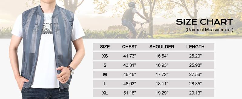 Men's Summer Casual Lightweight Breathable Mesh Cycling Travel Zip Vest for Outdoor Activities Comfortable & Versatile
