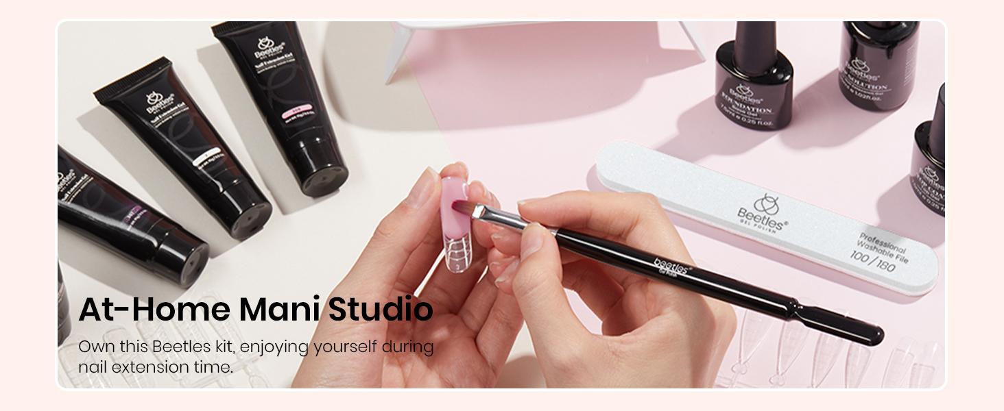 Beetles Poly Gel Nail Extension Kit, Professional DIY Nail Art Kit for Starter with UV Lamp Top Coat Base Gel, Gift for Women gift for girls, Nail Manicure at home, With Slip Solution, Beginner friendly Cutics #TikTokShopBacktoSchool