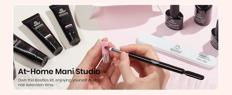 Beetles Poly Gel Nail Extension Kit, Professional DIY Nail Art Kit for Starter with UV Lamp Top Coat Base Gel, Gift for Women gift for girls, Nail Manicure at home, With Slip Solution, Beginner friendly Cutics #TikTokShopBacktoSchool