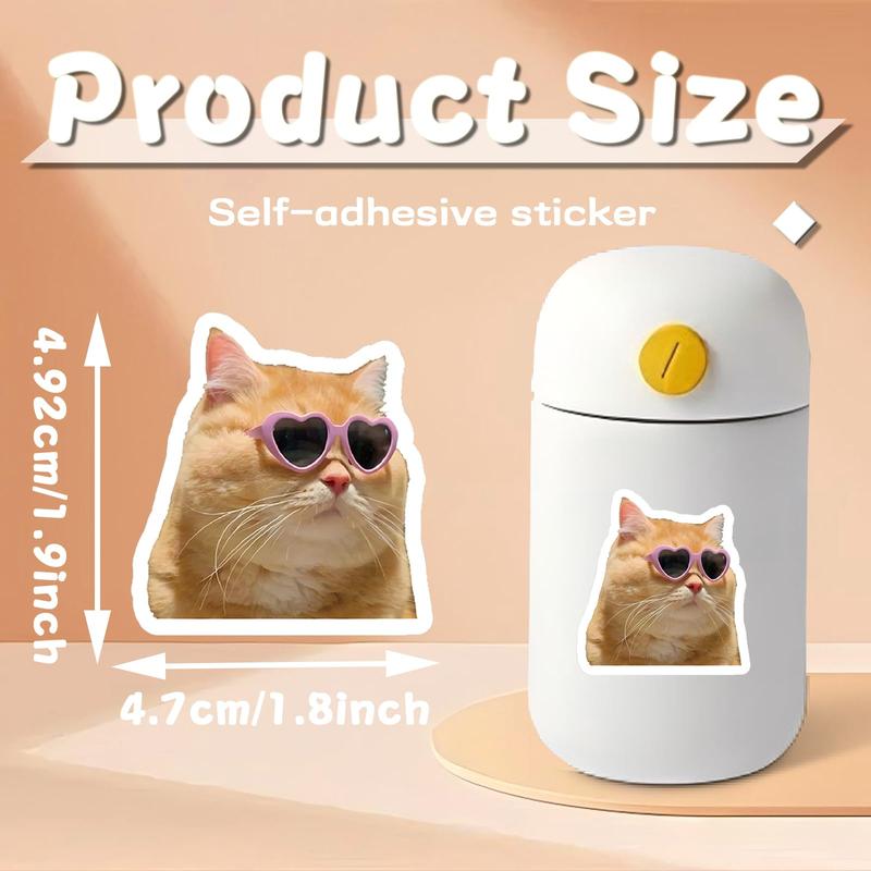 100 Pcs Funny Cat Stickers Cute Cat Meme Stickers for Adults Kitty Vinyl Waterproof Stickers for Water Bottles Laptops Phone Luggage Guitar