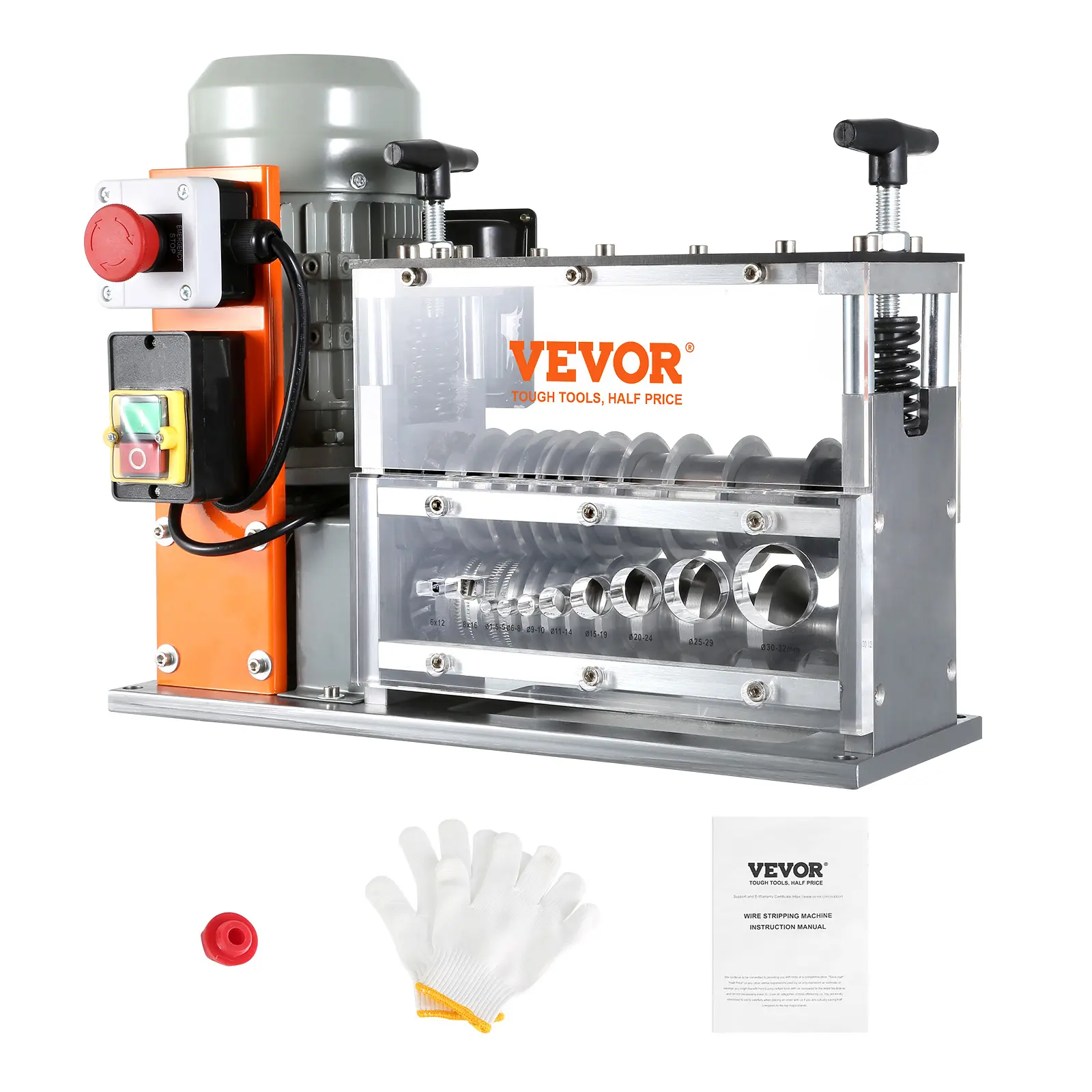 【Summerfinds】VEVOR Electric Cable Stripping Tool, 0.06''-1.18'' Motorized Wire Stripper, 180 W, 60 ft/min, with Clear Depth Gauge, Ideal for Scrap Copper Recycling