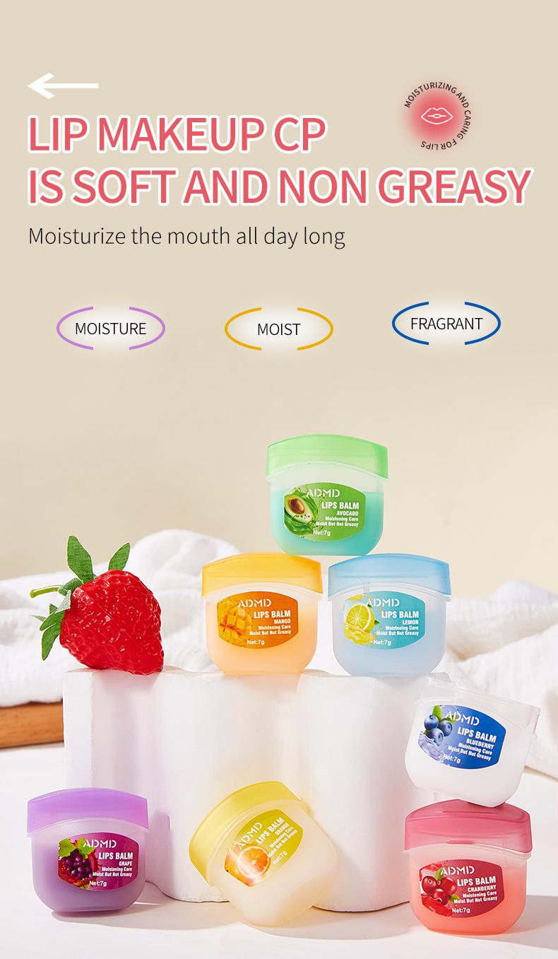8pcs Fruit-Flavor Lip Balm Gift Set Natural Moisturizing Long-Lasting Hydration Assorted Fruit Scents