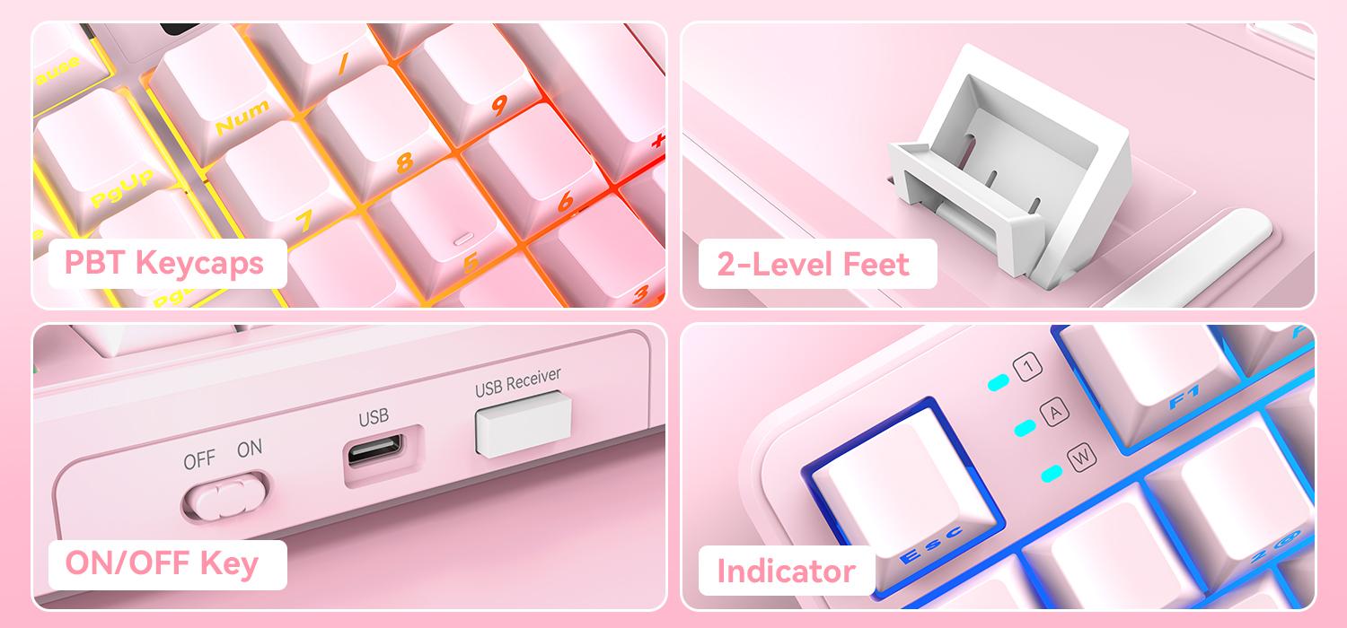 AULA F108 PRO，Full Size Wireless Gasket-mounted Gaming Keyboard with Screen and Knob Smart Screen NumPad Tri-Mode RGB Backlit Hot SwappableCustomize Keyboard E-Sports Office ComputerAccessories