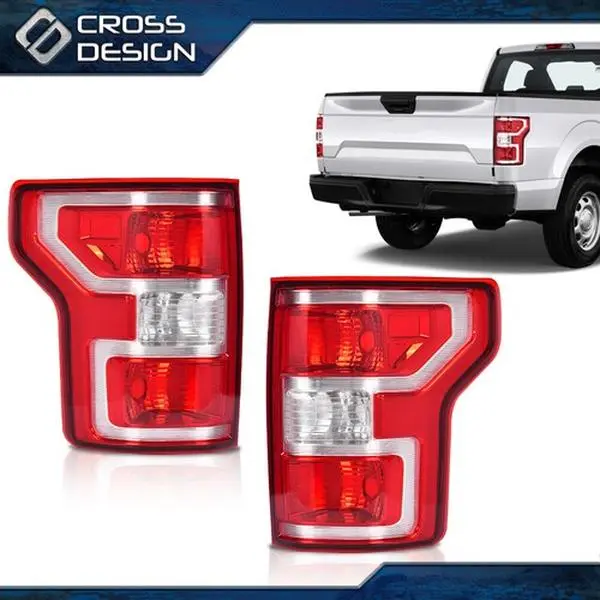 CROSSDESIGN Durable Car Light Set - Left+Right Pair Rear Tail Brake Lamps for Ford F150 F-150 Pickup 2018-2020