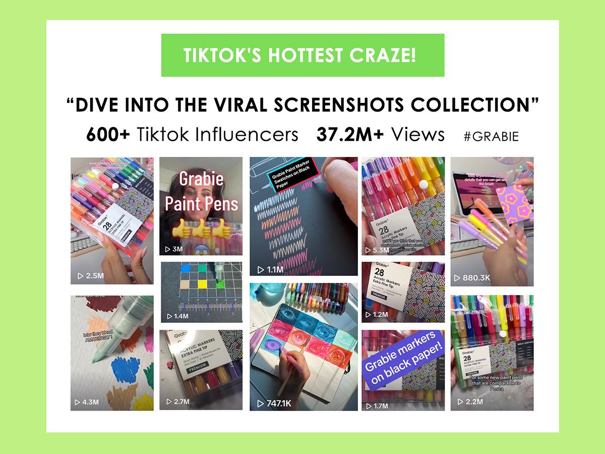 [Flash Sale] Grabie Acrylic Markers Paint Pens Set (Drawing Pad Included), for Rock Painting, Ceramic, Canvas, Plastic, Glass artmarkers acrylic paintmarkers, coloring, artist, creative, durable, glossy, waterproof, TiktokShopSpringGlowUp, RefreshedLook