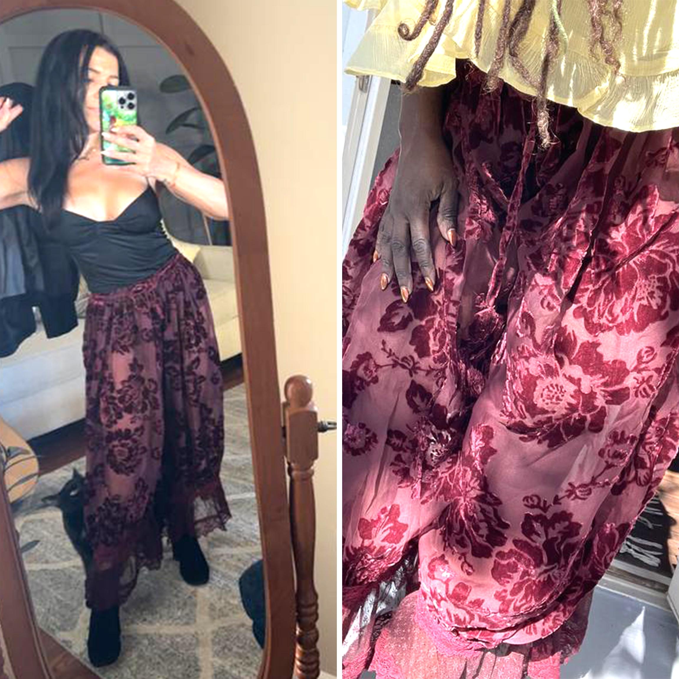 Buenoble Women's Forever Young Burnout Bloomer Pants Vintage Velvet Floral Lace Pants Soft Sheer Pull-On Pants SpringStatements