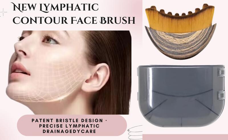 1/2 PCS Lymphatic Contour Face Brush for Sculpting – Anti-Puffiness, Detox & Lift, Improves Skin Glow & Absorption (2 Pcs Contour Face Brush)