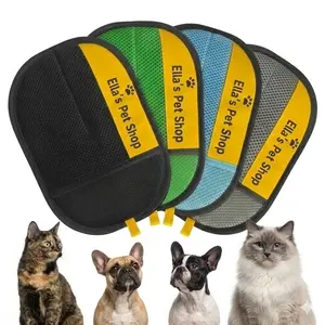 Double-Sided Electrostatic Pet Hair Remover Glove, Reusable Lint Remover Tool, Washable Grooming Mitt for Dog & Cat, Cleans Furniture, Couch, Carpet, Pet Bed, Cat Tree