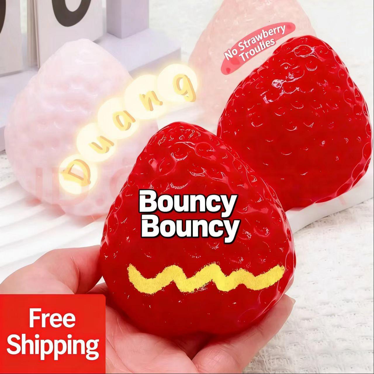 2026 New Model Tabba Strawberry Soft Rubber Toy Strawberry Stress Relief Squeeze Toy