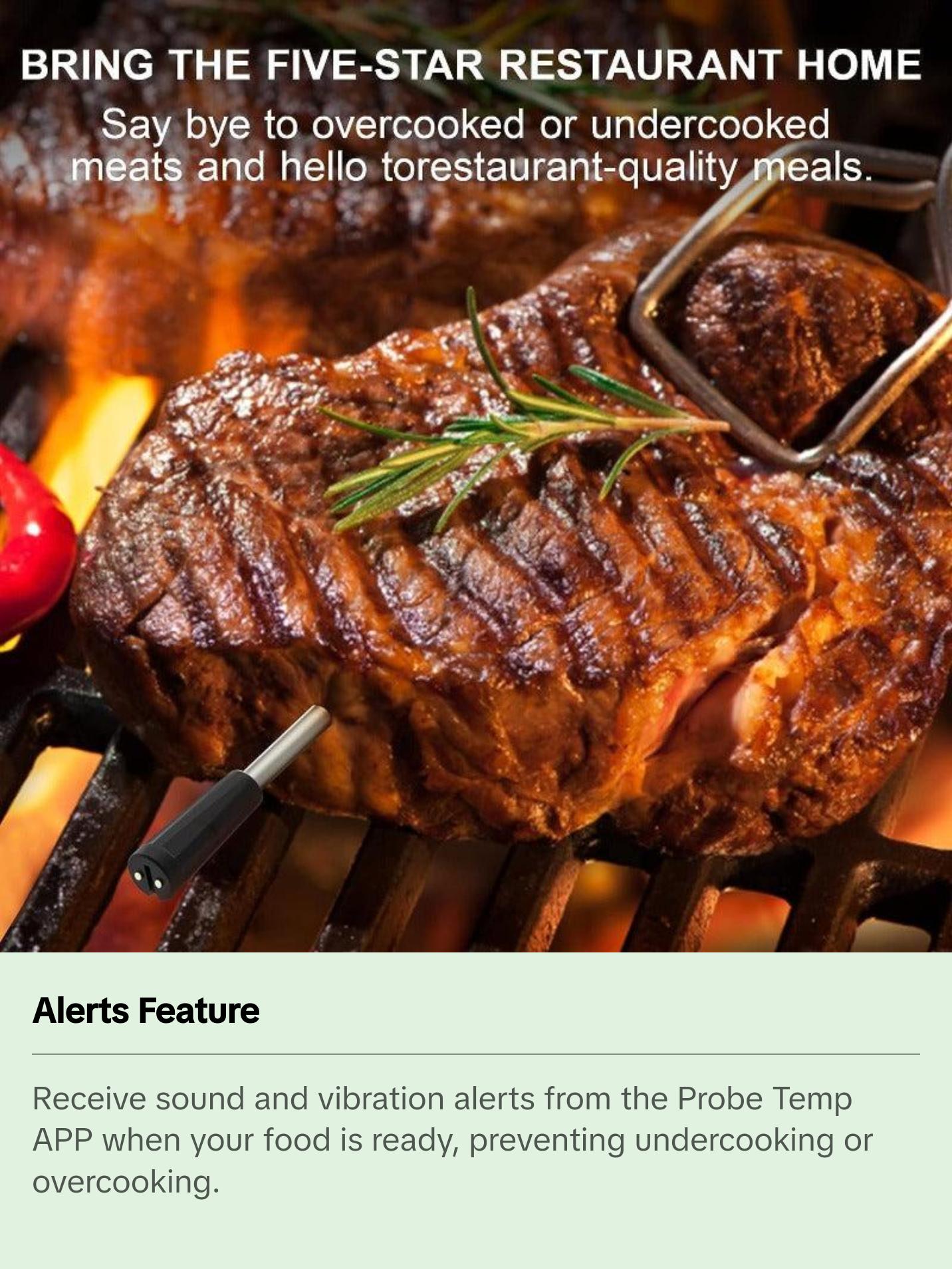 Smart Wireless Meat Thermometer with Bluetooth 4.2 Range up to 165 Feet - Kitchen, Utensils Smart Wireless Meat Thermometer with Bluetooth 4.2 Range up to 165 Feet - Kitchen, Utensils