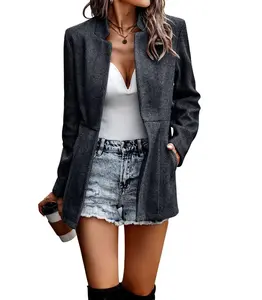 UTCOCO Women's Casual Business Open Front Long Sleeve Notch Lapel Office Blazer Jacket SpringStatements