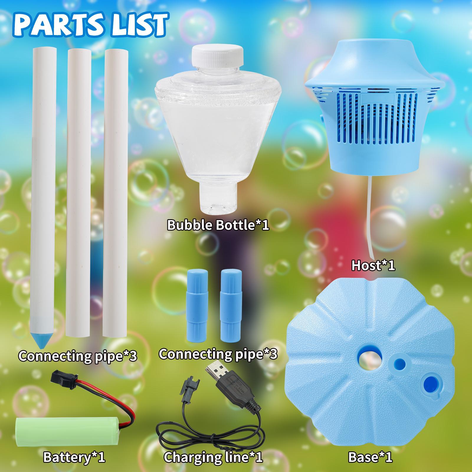 Bubble Maker Toy for Kids Automatic Bubble Blaster with Music & Lights Adjustable Height Perfect for Outdoor & PartyMassive Bubbles