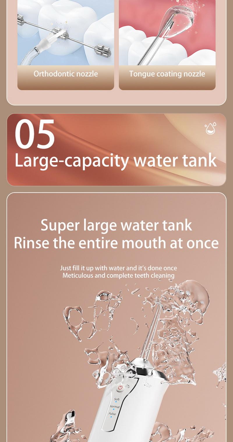 valentine gifts Rechargeable Water Flosser, Cordless DentalFlosser, Portable Oral Irrigator with 4 Counts JetTips, Waterproof Teeth Cleaner, 3 Modes Teeth~anina Toolfor Home & Travel #ToP Picks