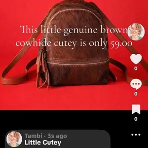 Brown cowhide back pack