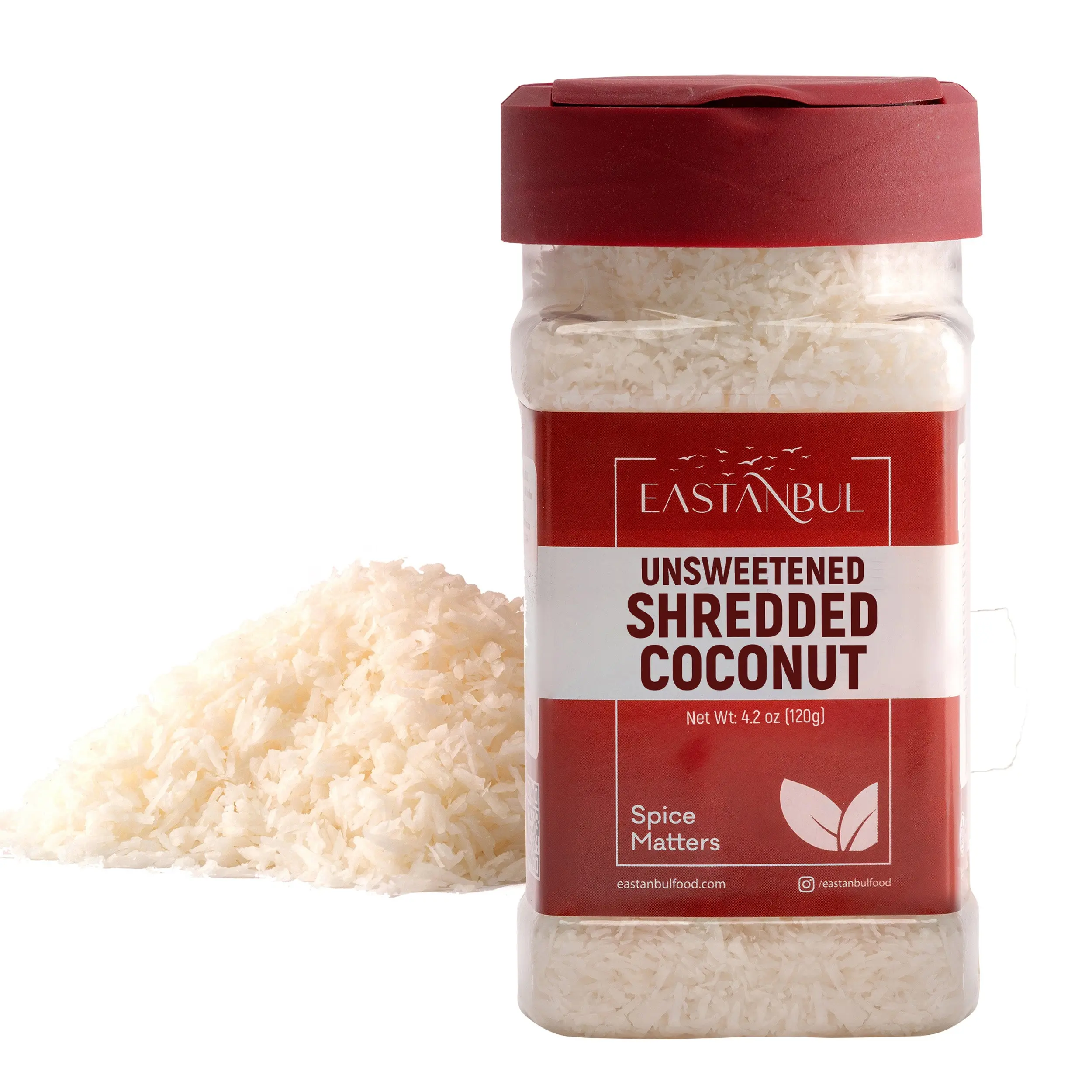 Eastanbul Shredded Coconut, Unsweetened Coconut Flakes, Sugar Free, 4.2oz