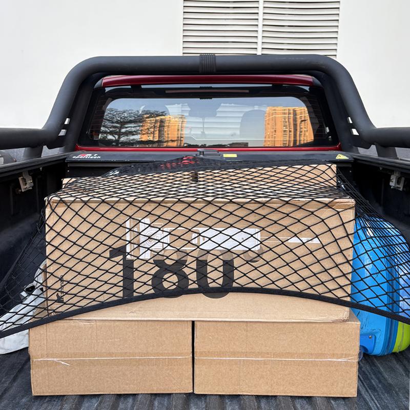 Highly Elastic Cargo Net, Simple Truck Bed Cargo Mesh Organizer, Ideal for ATV, SUV, UTV, Truck and Boat Use Furniture Camping Gear Compact Storage Stretchable
