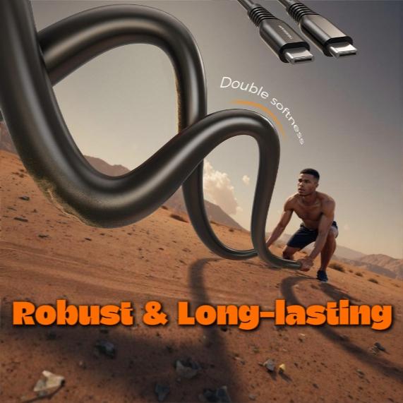 Tessan USB C to USB C 3.3FT Charging Cable, Type-C 60W Fast Charging Data Transfer for Mobile Phones, Tablets, Pads, Game Consoles and More