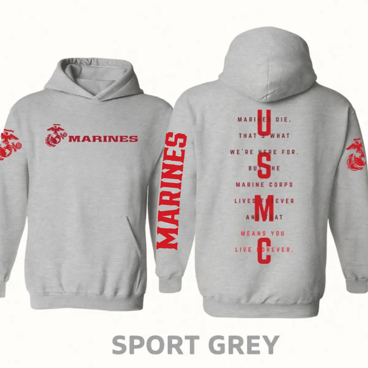 Usmc Marines Tactical Hoodie/Sweatshirt, Classic Semper Fi Marine Corps Hoodie For Veterans, Vintage Rugged Military Pullover Comfort Hoodie, Retro Tactical Semper Fi Graphic Hoodie