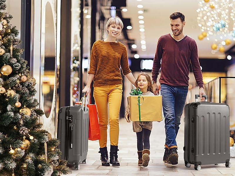 Ubesgoo 3-Piece Luggage Set Travel Lightweight Suitcases With Rolling Wheels,20in,24in,28in, TSA Lock & Moulded Corner, Carry On Luggages For Business, Trip