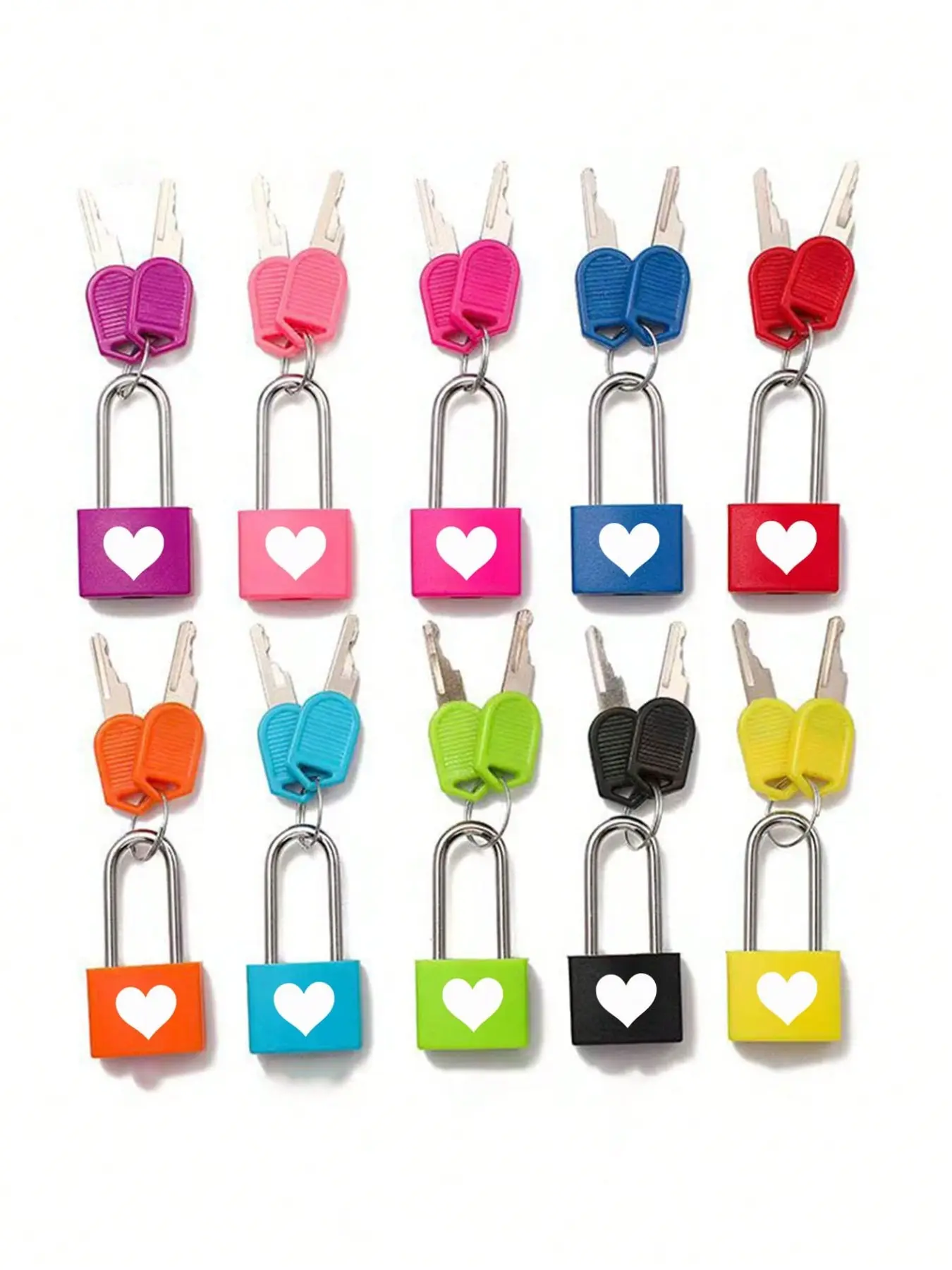 Colorful Keyed Padlock Set, Locks with Keys, Ideal for Luggage & Bags, Secure Durable Metal Construction Locks Suitable for School Gym Classrooms Travel Backpacks