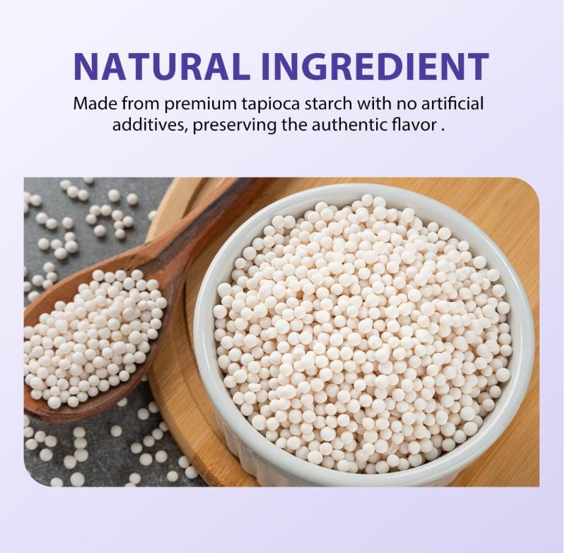 Soeos Small Tapioca Pearls for Asian Desserts, Bubble Tea, and Puddings, Quick-Cooking Sago Ball, Non-GMO, Gluten-Free,1.1 lbs (500g)