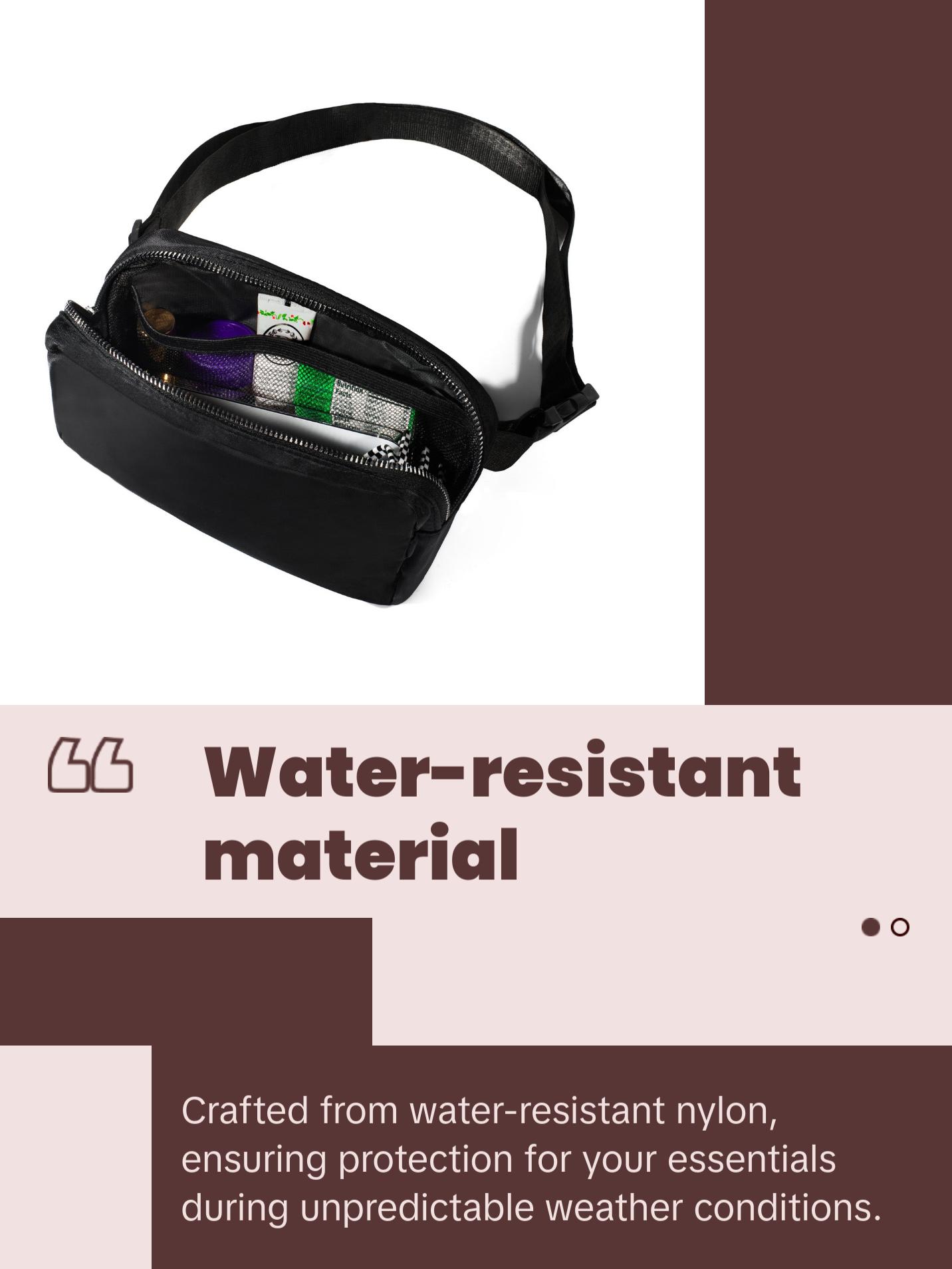 Nollia Unisex Nylon Rectangle Crossbody Belt Bag – 16 Color Options