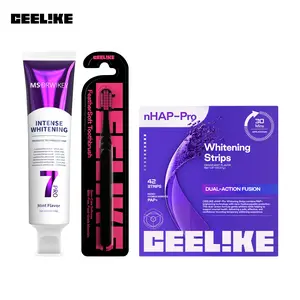 CEELIKE 3-Piece Oral Care Set , 7Pro Toothpaste + 42 Whitening Strips (21 Sessions) + Soft Toothbrush , Brighter Teeth & Fresh Breath Daily Care Set