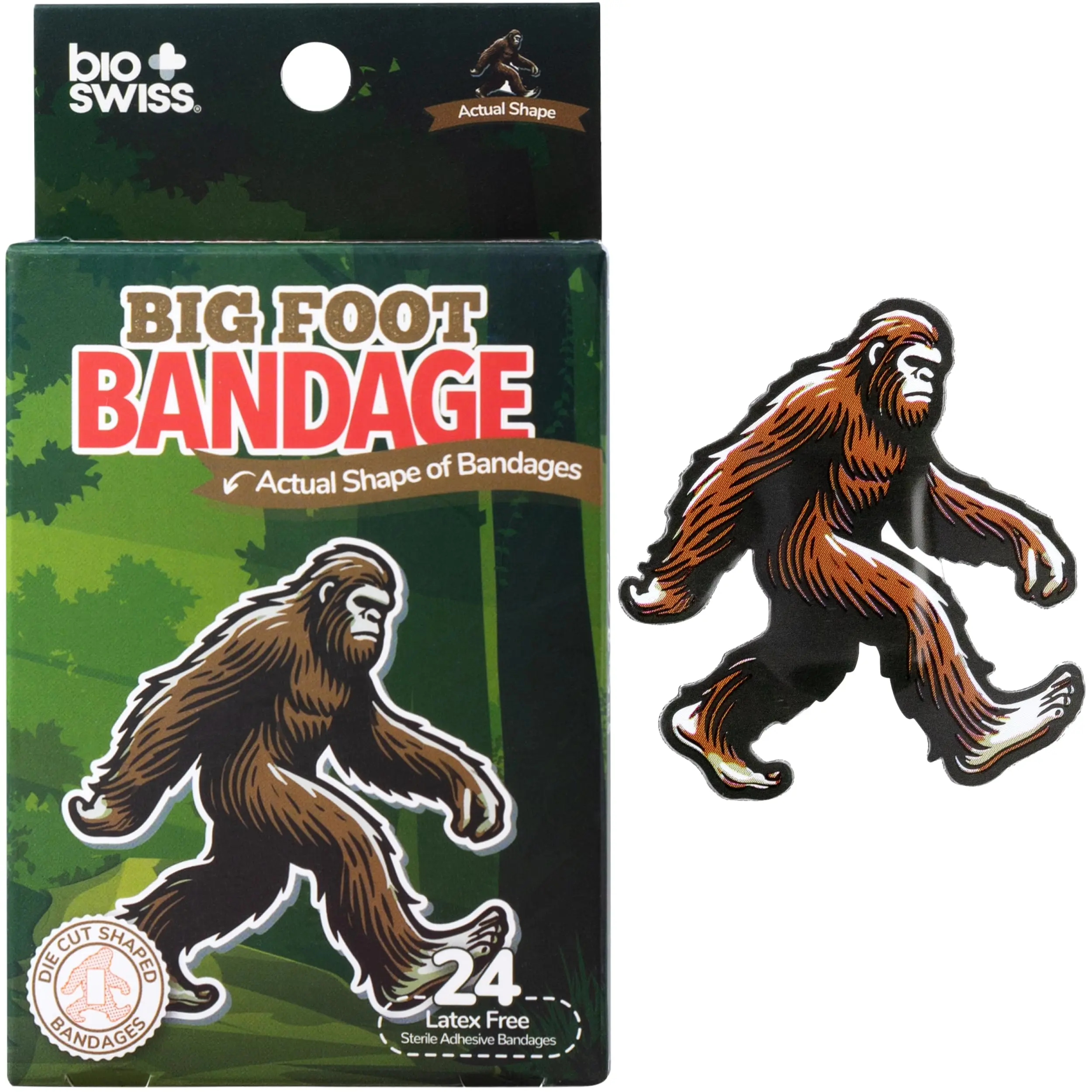 BioSwiss Novelty Shaped Adhesive Bandage Set, Latex Free Sterile Fun Themed Designs for Kids and Adults, 24 or 50 Count