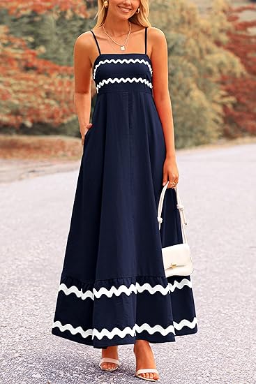 PRETTYGARDEN Women's Summer Flowy Maxi Dress Casual Sleeveless Spaghetti Strap Ruffle Beach Long Dresses-Womenswear Minimalist Light Blue Basic Machine Washable PRETTYGARDEN Women's Summer Flowy Maxi Dress Casual Sleeveless Spaghetti Strap Ruffle Beach Long Dresses-Womenswear Minimalist Light Blue Basic Machine Washable