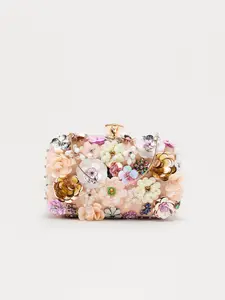 Made With Love Floral Clutch - Nude/combo