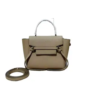 Pre-owned Celine Calfskin Crossbody Bags Belt Nano Top Handle Beige LNL0129