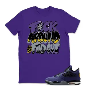 4 Lakers Imperial Purple Match Tee, Lakers 4 Shirt, Purple Outfit, Casual Everyday Wear, 100% Cotton, Classic Fit Casual Short Sleeve Tee, Gift For Friend