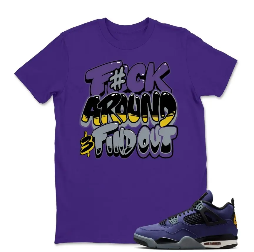 4 Lakers Imperial Purple Match Tee, Lakers 4 Shirt, Purple Outfit, Casual Everyday Wear, 100% Cotton, Classic Fit Casual Short Sleeve Tee, Gift For Friend